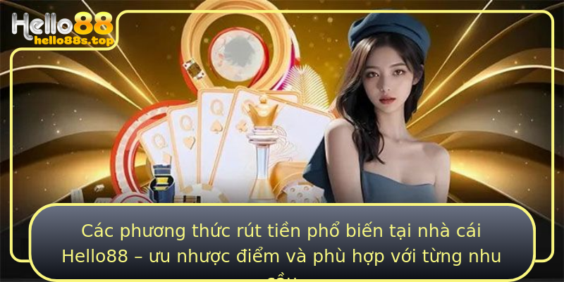 Các phương thức rút tiền phổ biến tại nhà cái Hello88 – ưu nhược điểm và phù hợp với từng nhu cầu